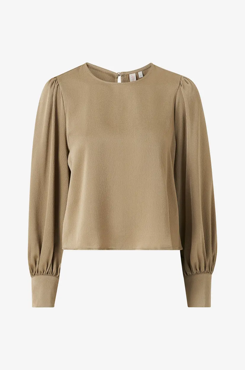 ONLY Bluse onlJovana Ruby LS O-neck Top Wvn - Brun