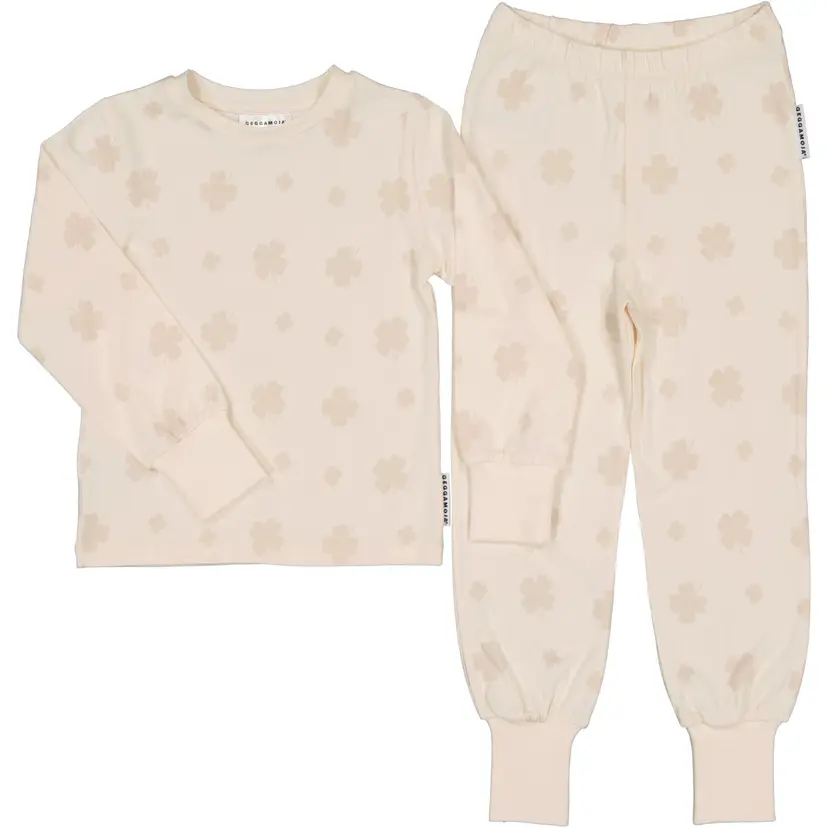 Geggamoja Pyjamas tvådelad Bambu Klöver Beige - 146/152