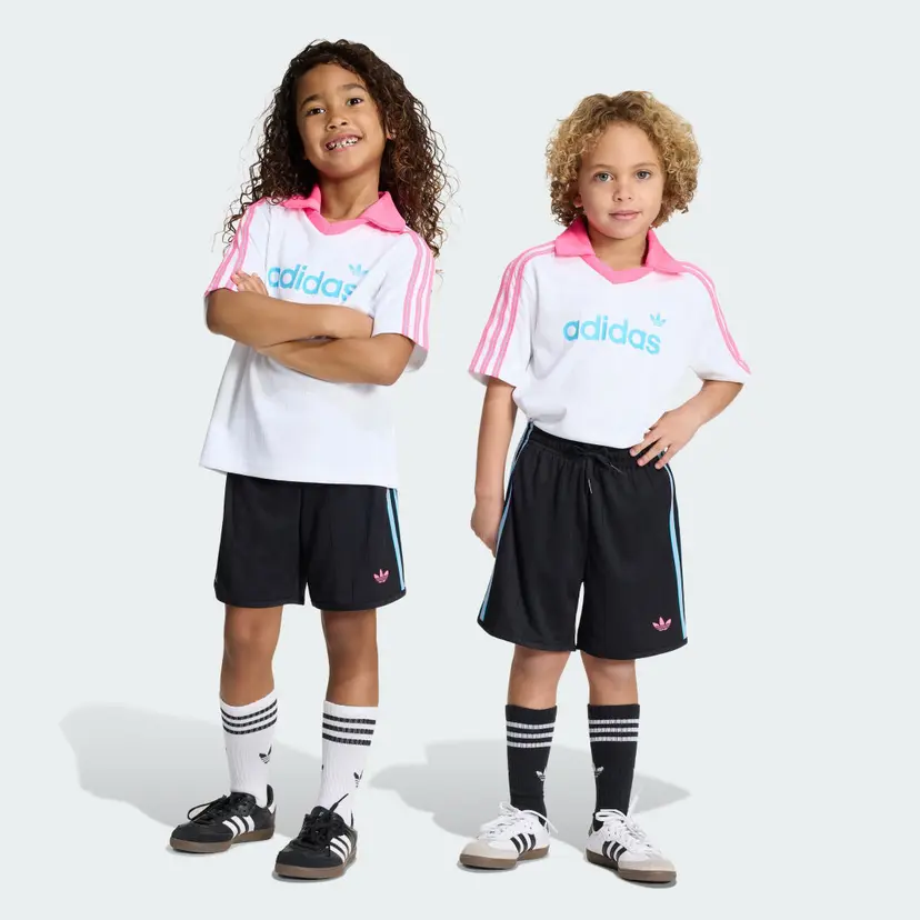 Adidas LOOSE POLO PINSTRIPE SHORT TEE SETT