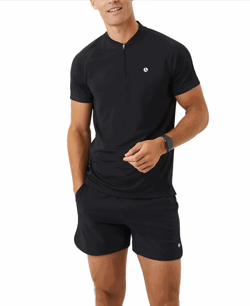 Björn Borg Björn Borg Ace Performance Zip Polo Black Beauty