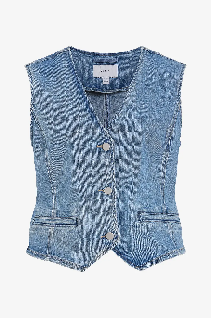 Vila Jeansvest viEnya New Denim Vest #5 - Blå