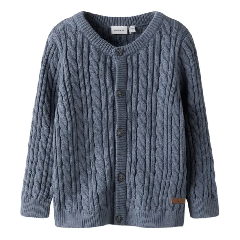 NAME IT Name It - Cardigan Roman Knit Flint Stone