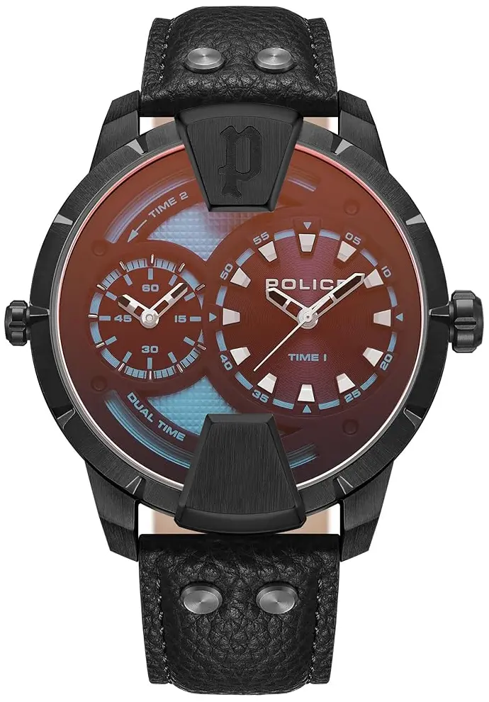 Police Police Herreklokke PEWJA0022001 Huntley Brun/Lær Ø48 mm