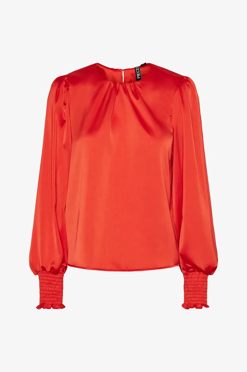 Pieces Bluse pcNorella LS Top - Rød