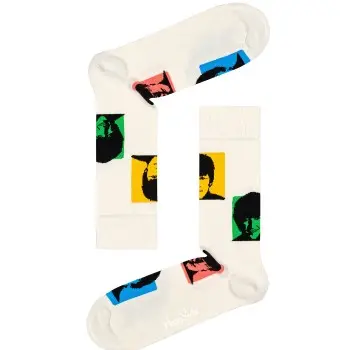 Happy Socks Happy socks Strømper 2P Beatles Silhouettes Sock Hvit bomull Str 41/46