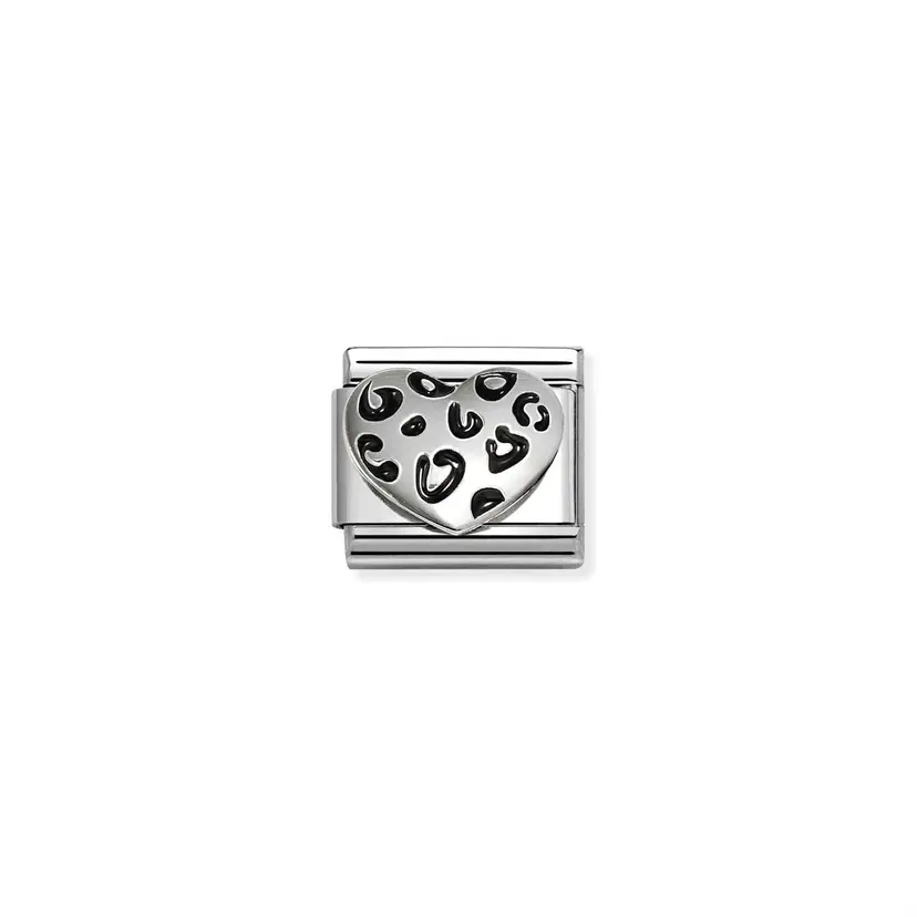 Nomination Silver Leopard Heart