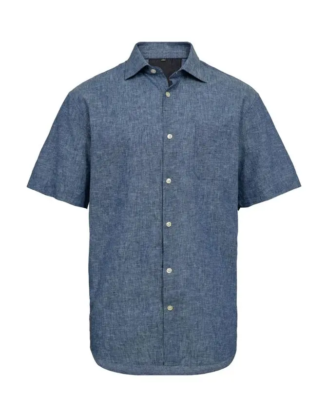 Black Blue Reg. fit linen s/s shirt