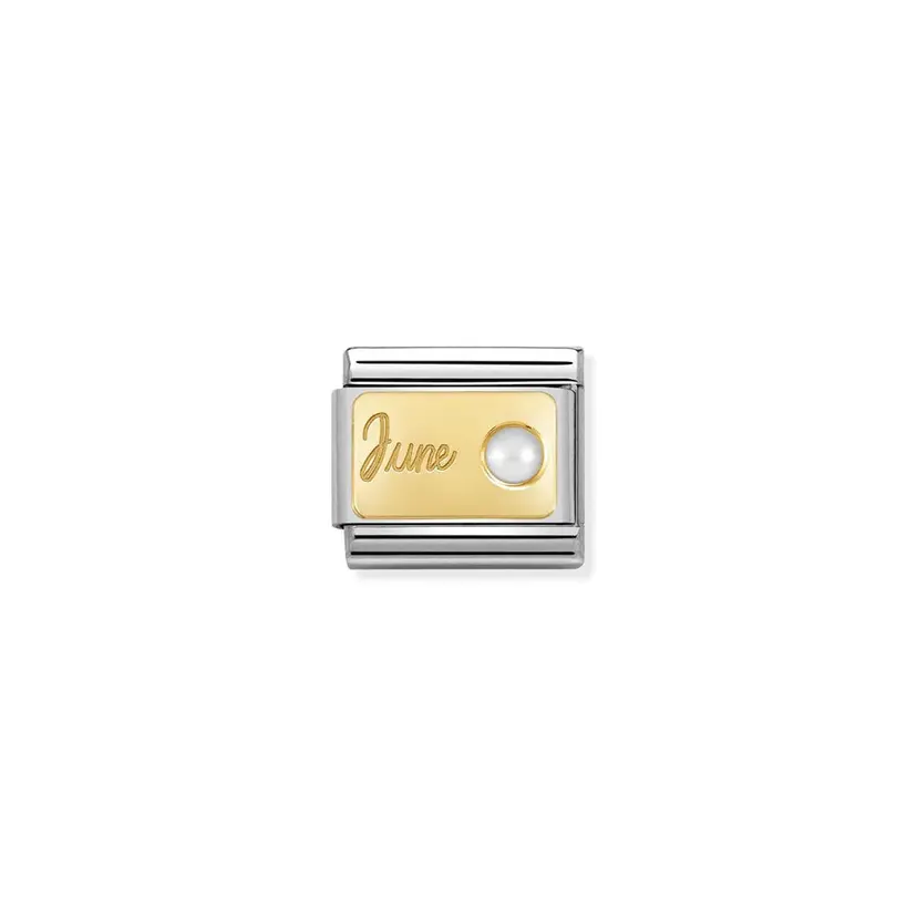 Nomination Month Stone June White Pearl Gold