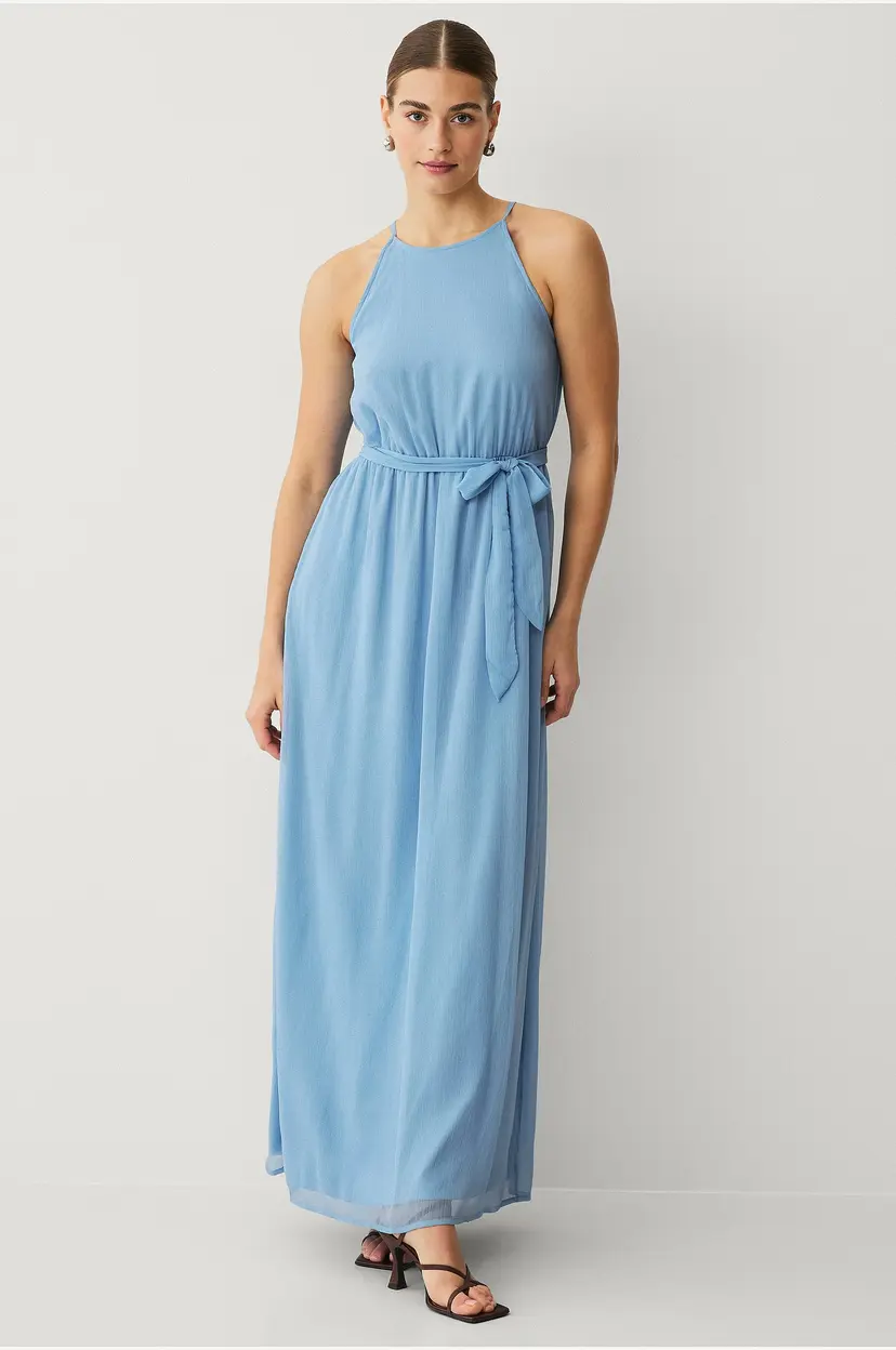 Vila Maxikjole viFalia Belted Long Dress - Blå
