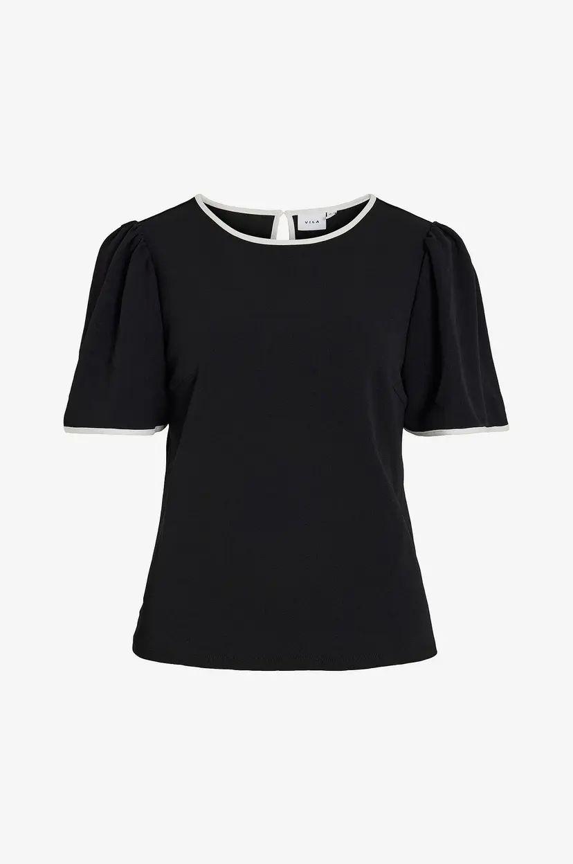 Vila Topp viSola S/S O-neck - Svart