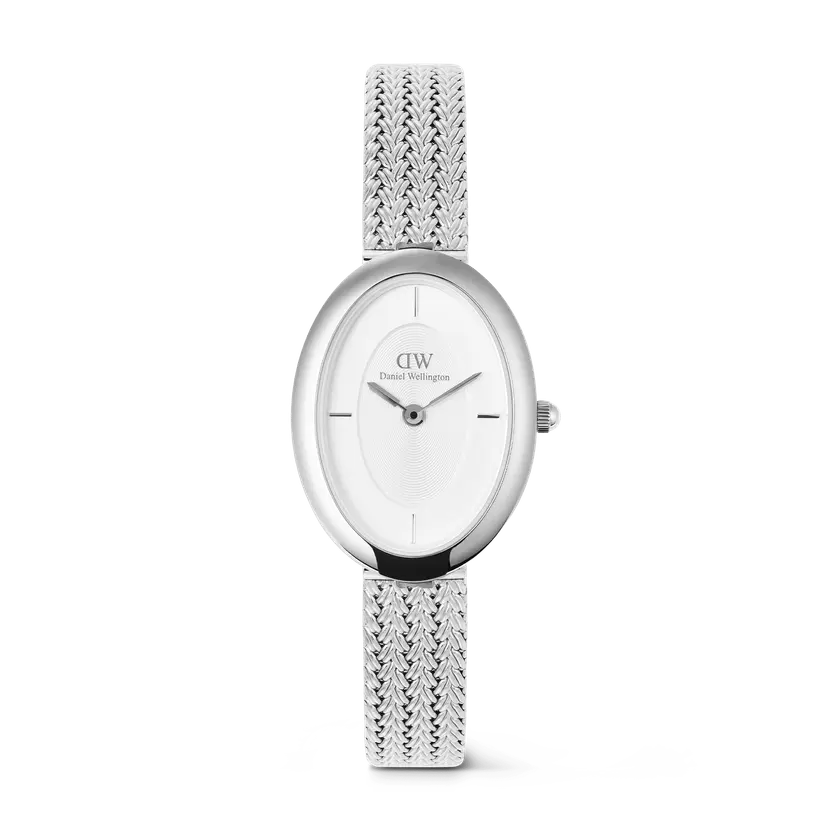 Daniel Wellington Silver 20x26mm Watch Juliette Braided Mesh White Sunray | DW