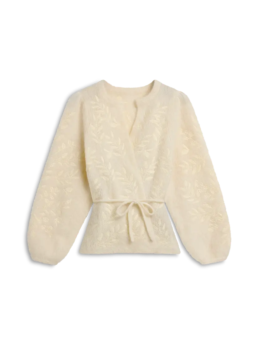 ella&il Fiola Chunky Cardigan Bright White - M