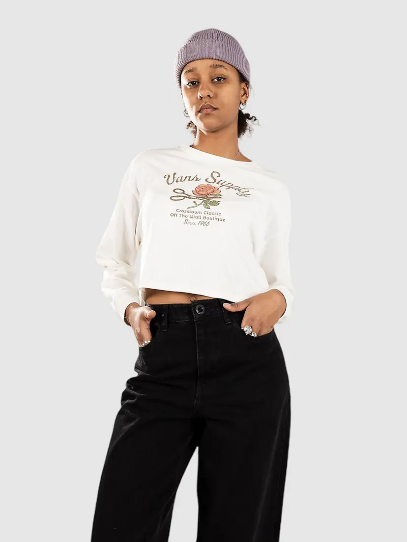 Vans Vans Supply Boutique Relax Crop Langermet T-skjorte hvit