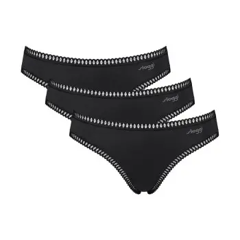 Sloggi Sloggi Truser 3P GO Crush Mini Briefs Svart bomull Large Dame