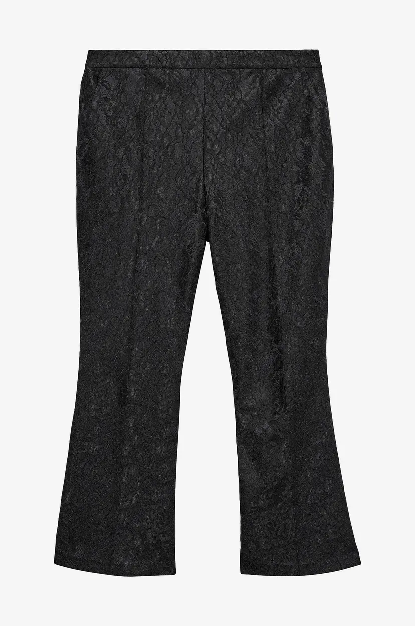 Vero Moda Curve Bukser vmcScarly MW Flared Lace Pant Cur - Svart