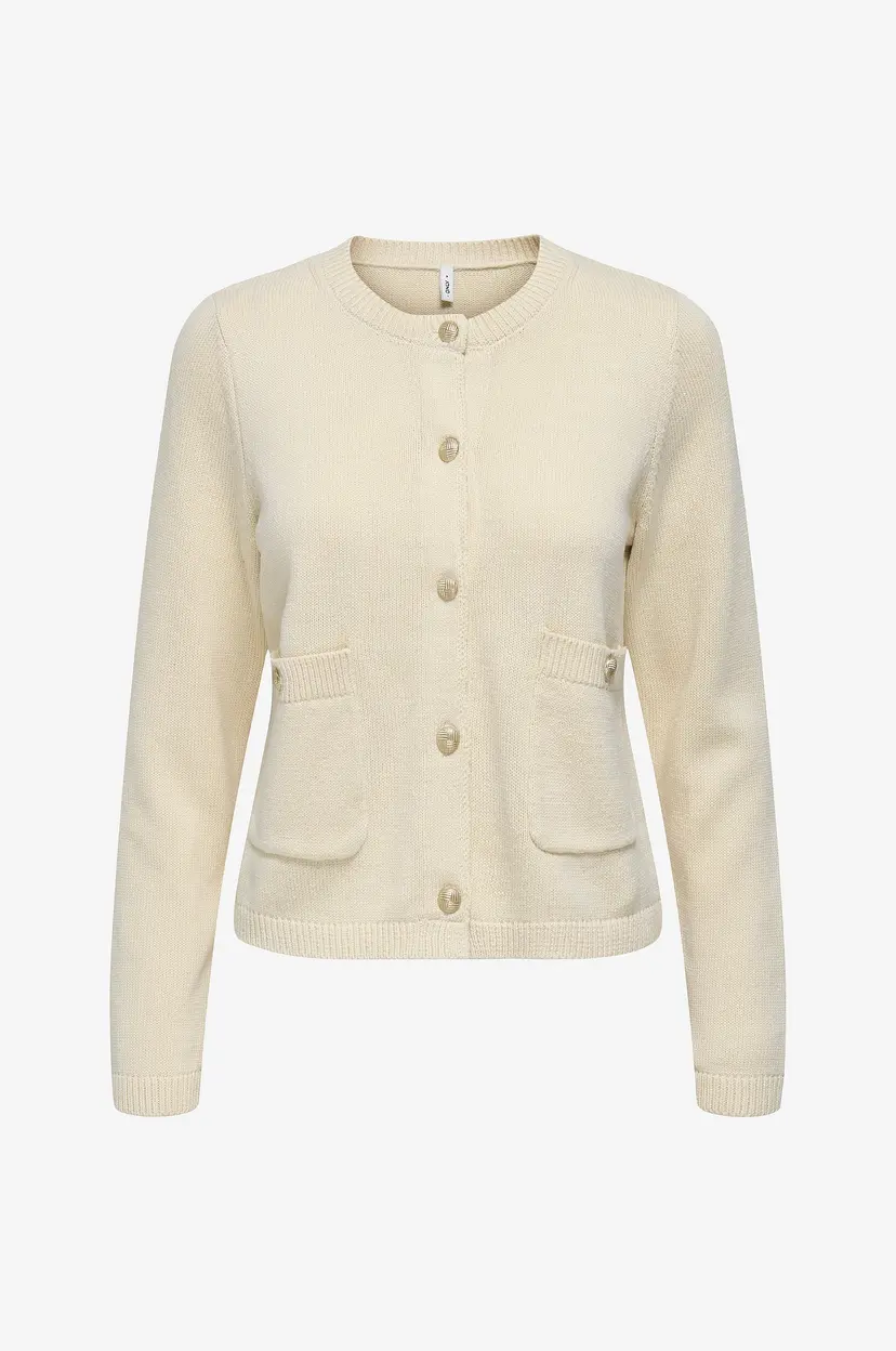 ONLY Kardigan onlIsabelle LS Oneck Button - Beige