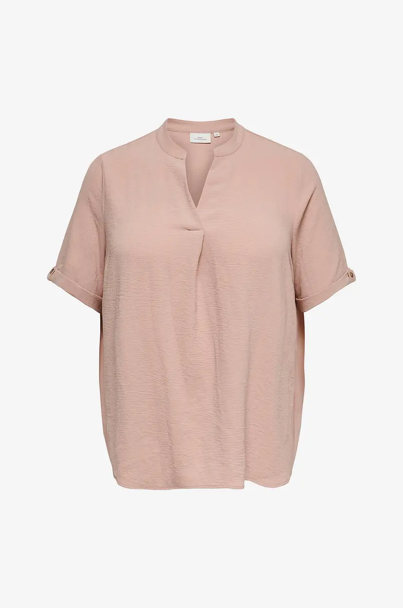 Only Carmakoma Bluse carMetta S/S V-neck - Rosa