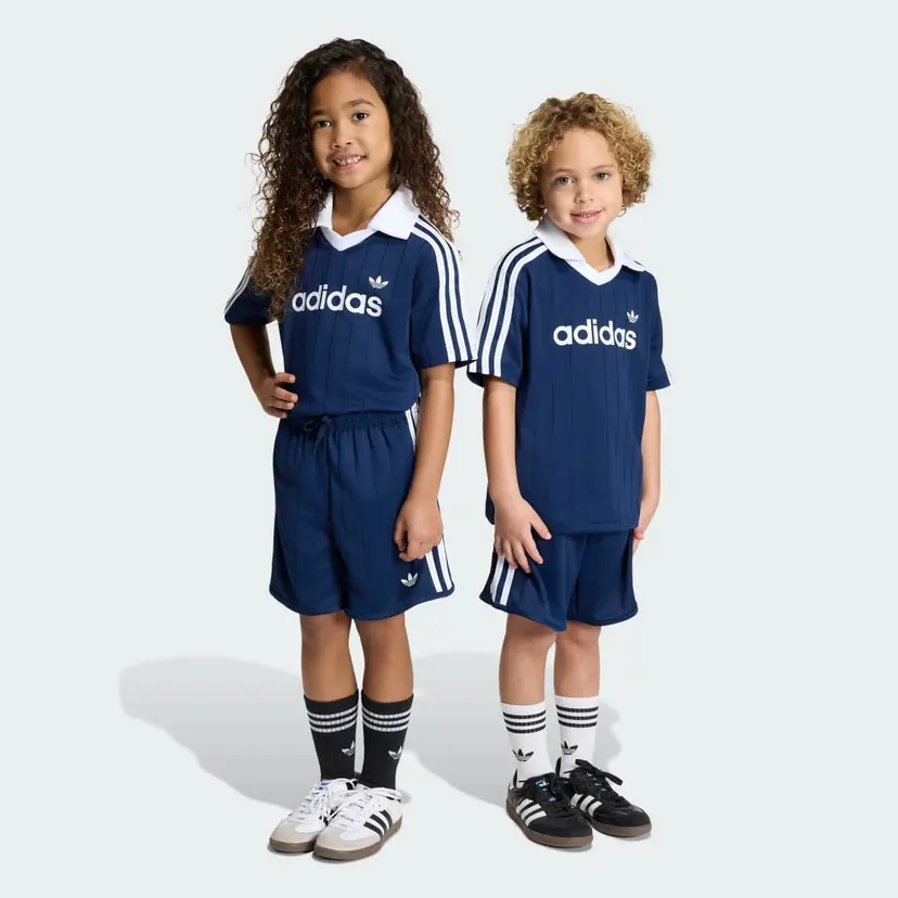 Adidas LOOSE POLO PINSTRIPE SHORT TEE SETT