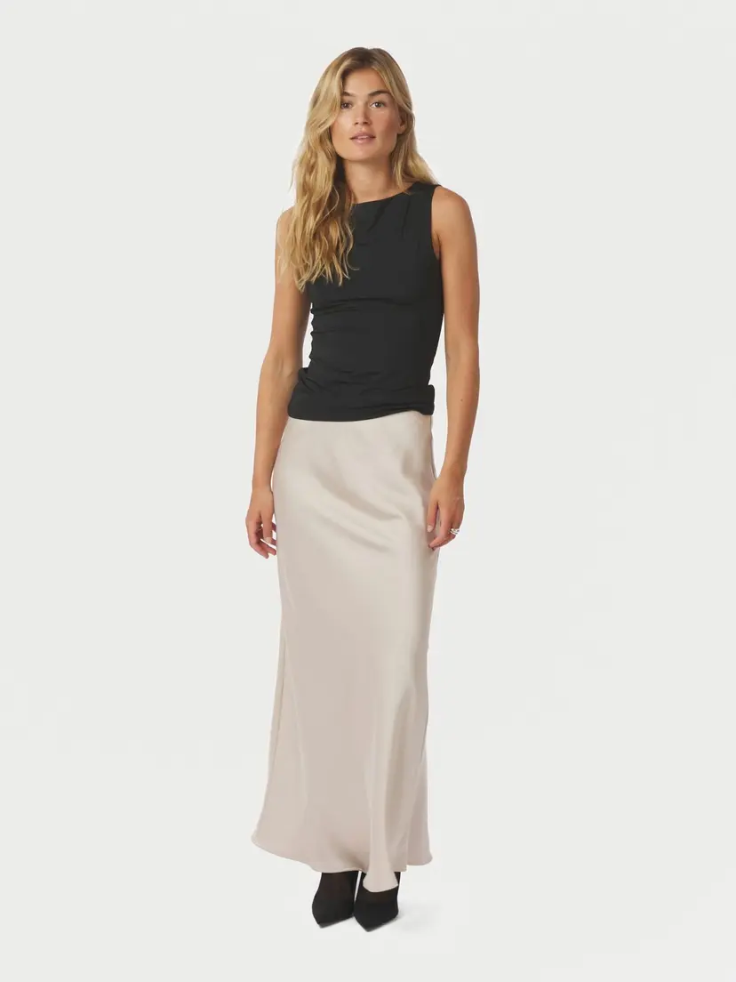 Neo Noir Vicky Heavy Sateen Skirt Champagne - M