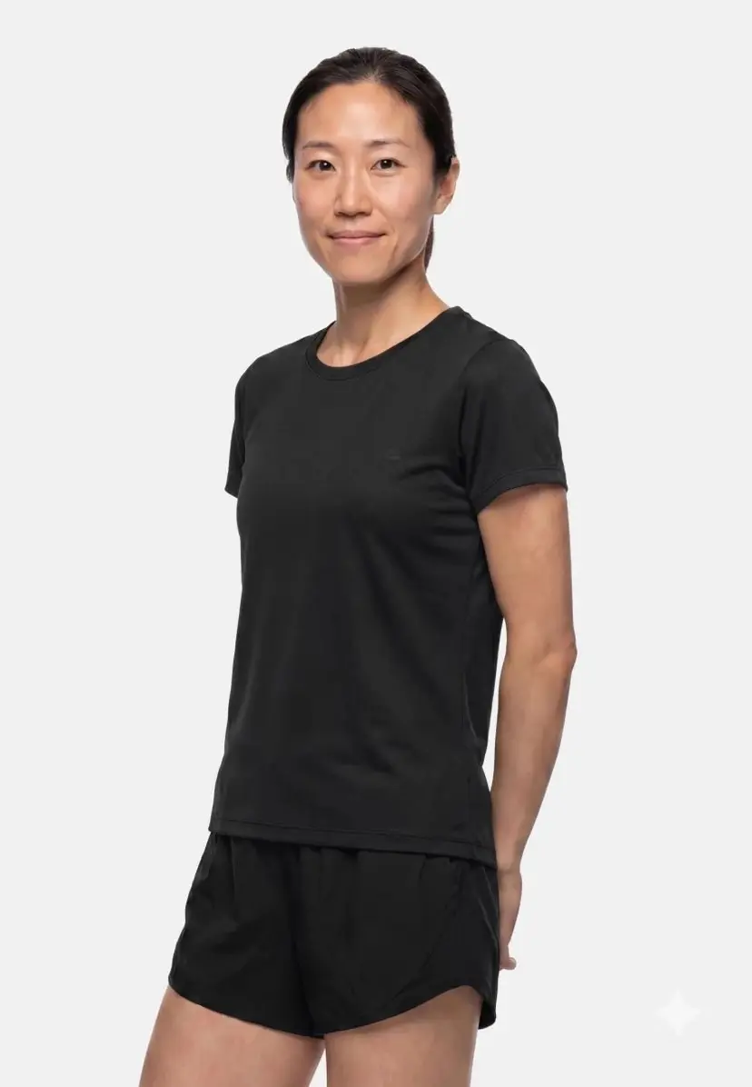 DANISH ENDURANCE Momentum Running T-shirt, kvinder, dansk endurance, løbe-T-shirt, Sort, L, åndbart mesh, Polygiene