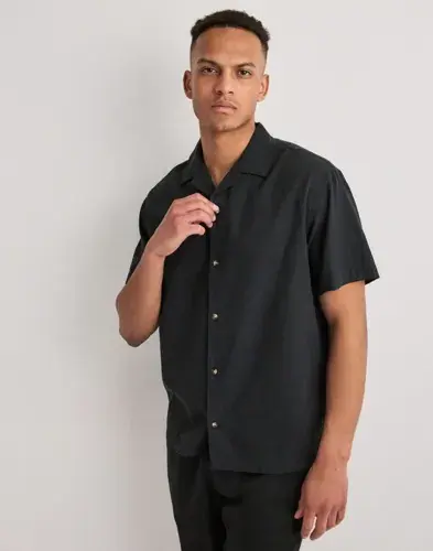 Jack & Jones Jack & Jones Jjesummer Linen Blend Resort Shirt Linskjorter Svart