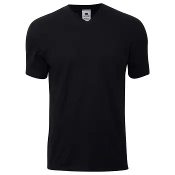 Dovre Dovre Single Jersey  V-neck T-Shirt Svart bomull Small Herre