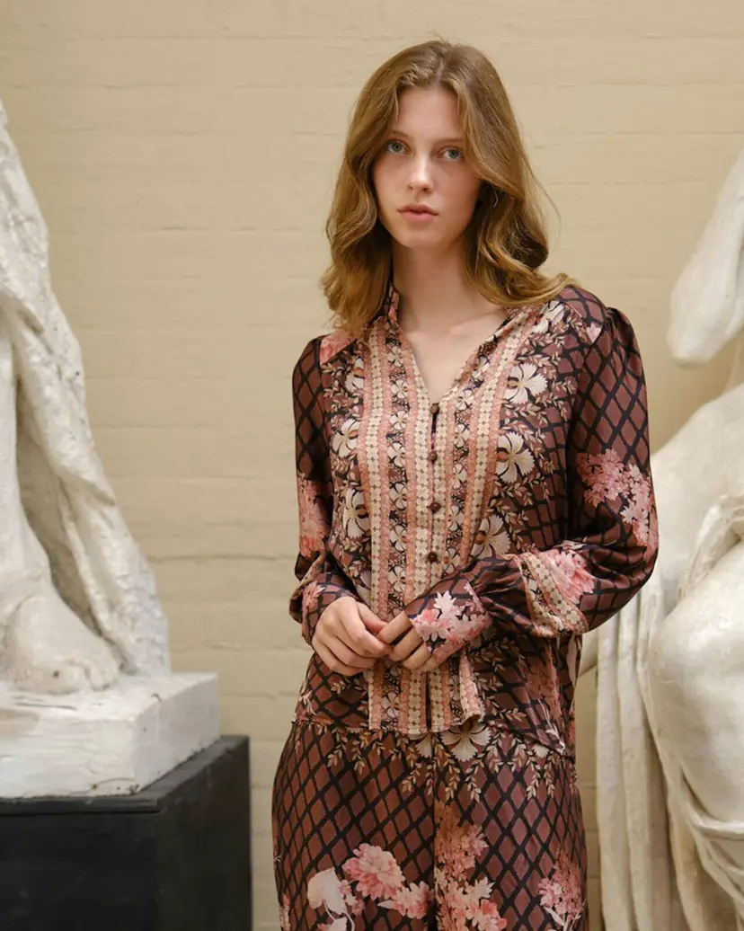 Neo Noir Bluse Massima Botanical Border