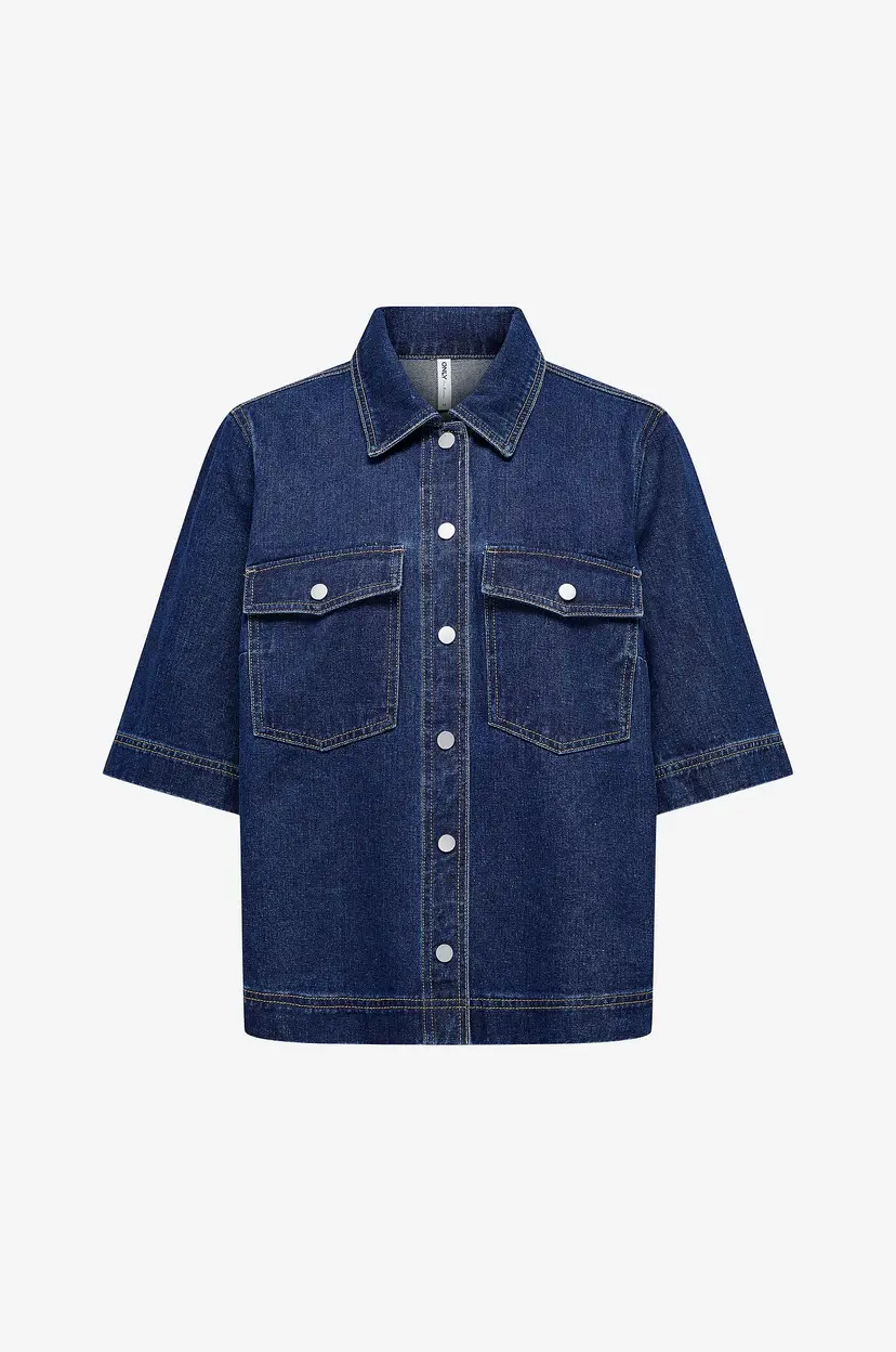 ONLY Skjorte onlBelle S/S Shirt Dnm Gua - Blå