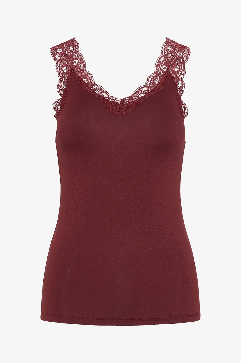 Pieces Topp pcBarbera Lace Top - Rød