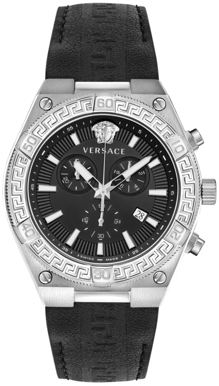 Versace Versace Herreklokke VESO00222 Greca Chrono Sort/Lær Ø46 mm