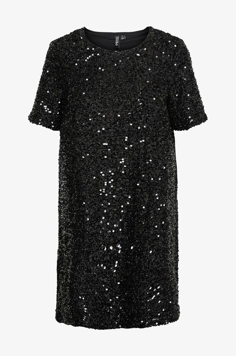 Pieces Kjole pcSerena Sequin SS O-neck Dress MM - Svart