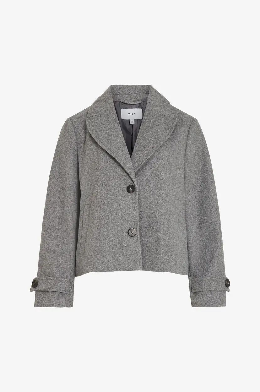 Vila Jakke viSolo L/S Short Jacket - Grå