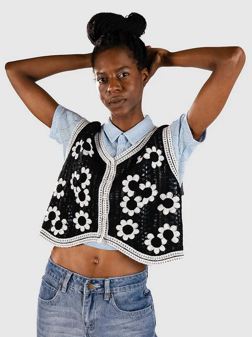 Blue Tomato Blue Tomato Crochet Vest Strikket genser svart