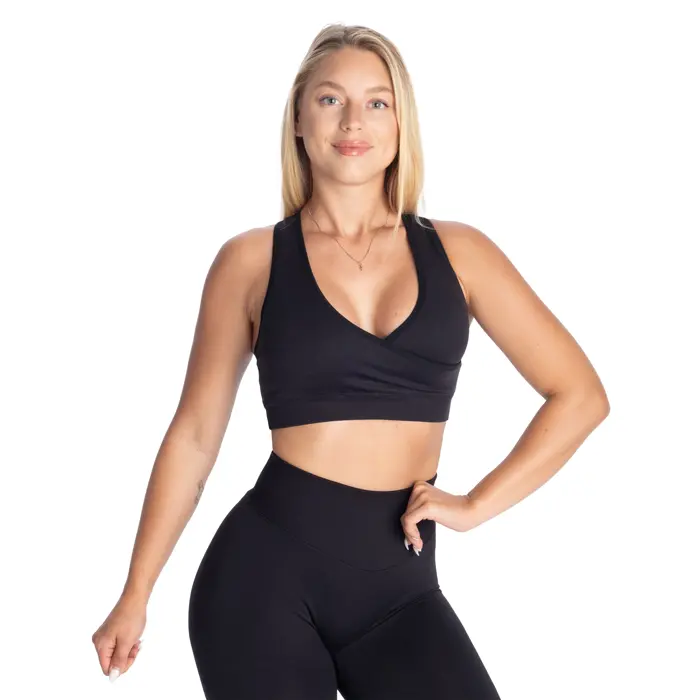Better Bodies Wrap Seamless Sports-bh Svart