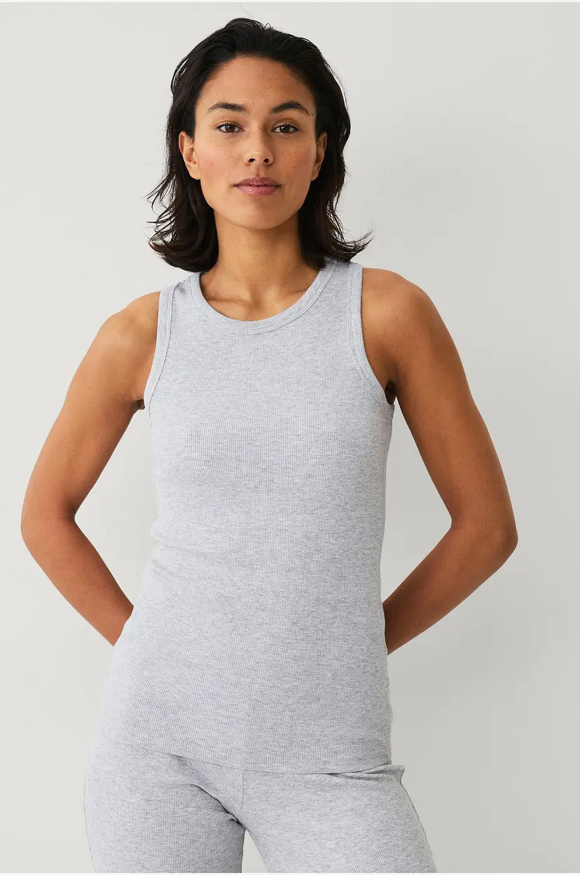 Ellos STUDIO Yoga-tanktop Tank Top Soft Rib - Grå