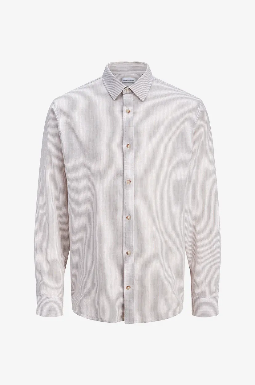 Jack & Jones Skjorte jjeSummer Linen Blend Shirt L/S SN - Grå