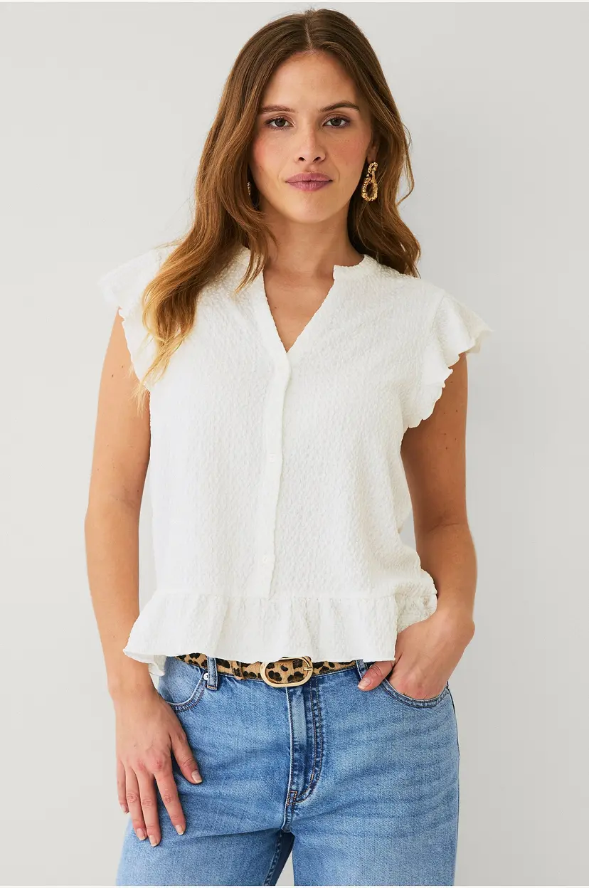 Ellos Collection Jerseybluse - Hvit