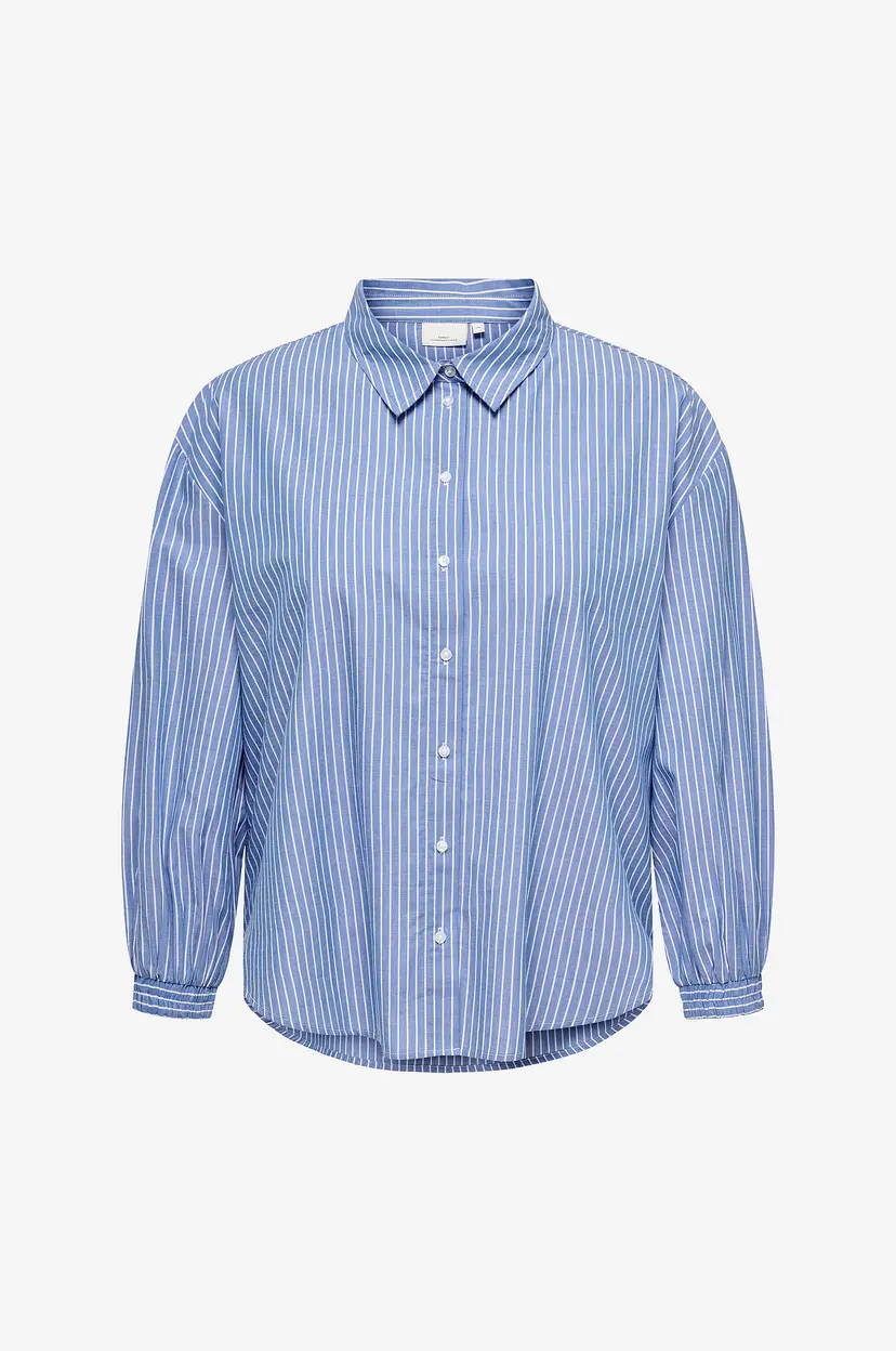 Only Carmakoma Skjorte carArja L/S Stripe Shirt - Blå