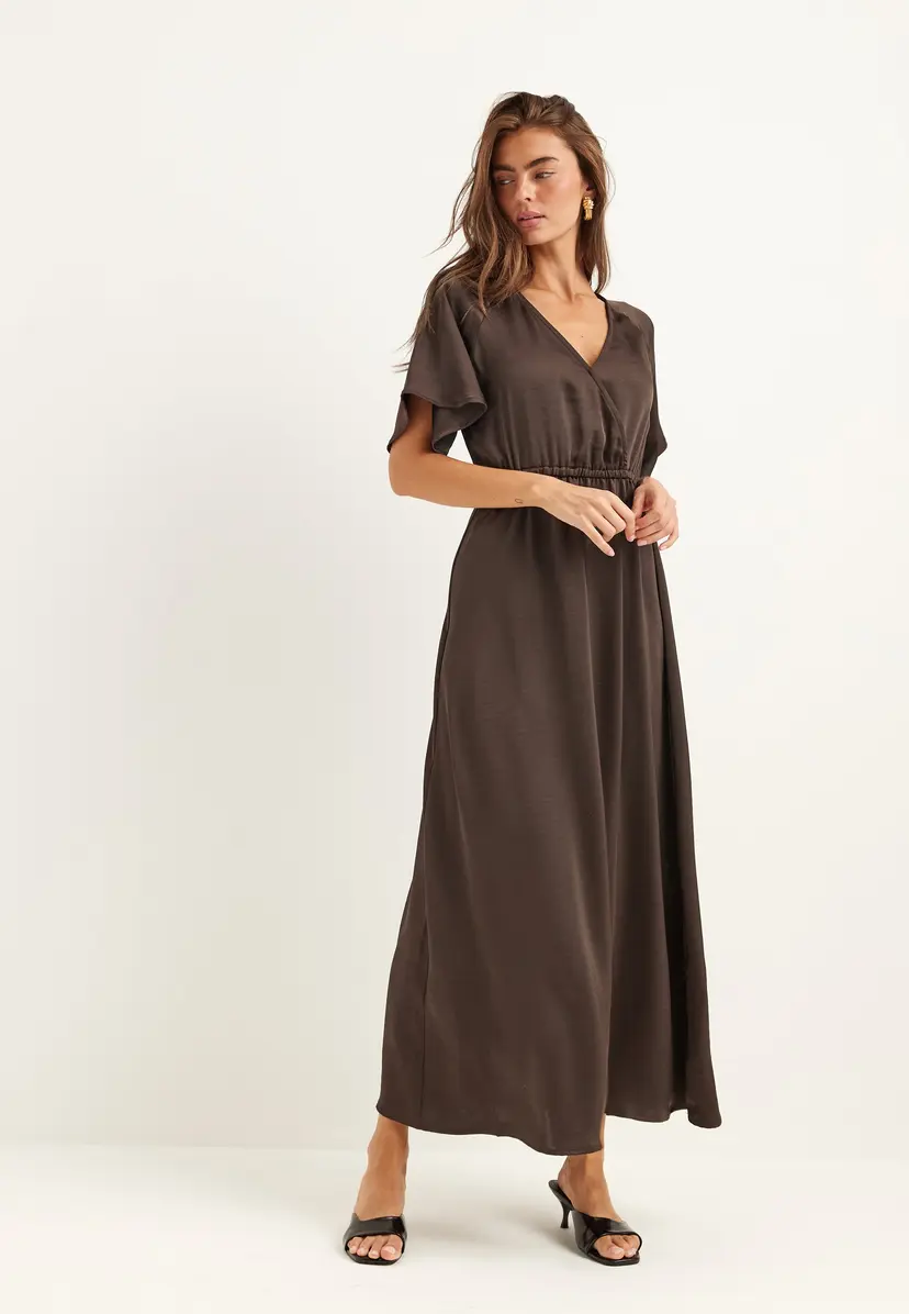 Bubbleroom Satin Maxi Dress