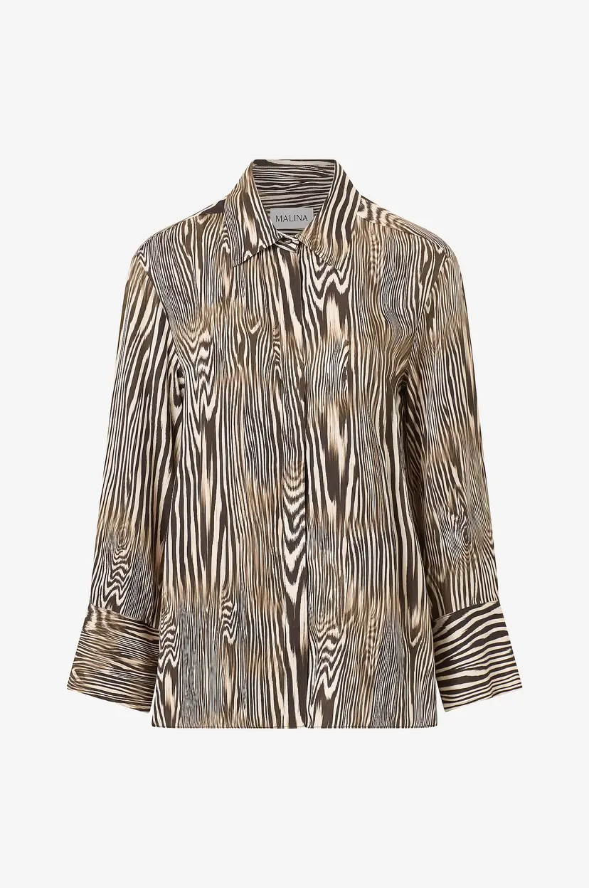 By Malina Skjorte Emaline Slits Detail Shirt - Brun