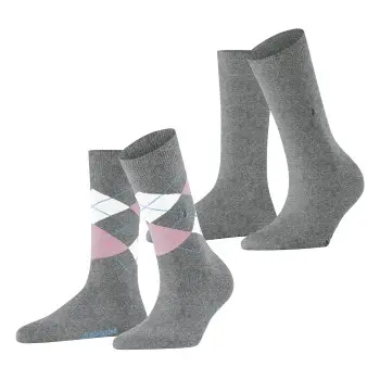 Burlington Burlington Strømper 2P Everyday Mix Women Socks Lysgrå Str 36/41 Dame