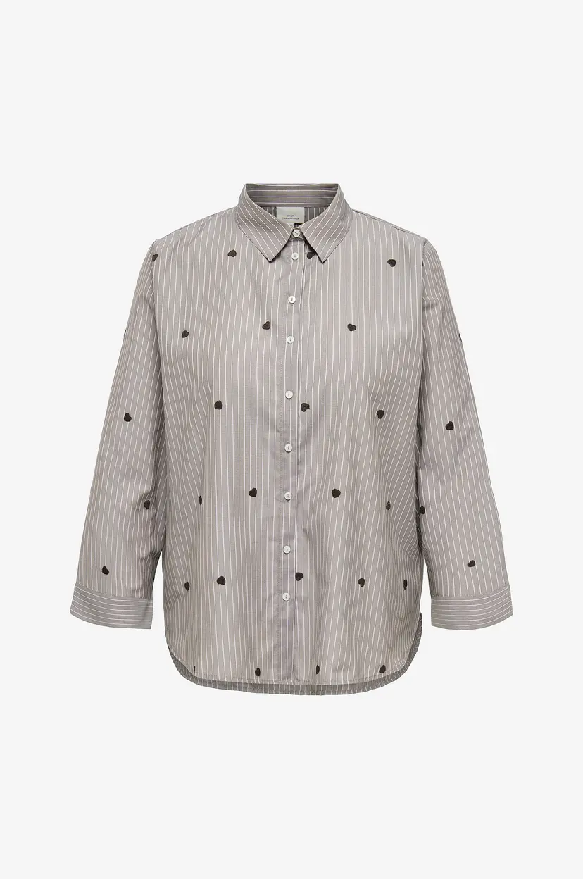 Only Carmakoma Skjorte Carnew Lina Grace Ls Str Em Shirtwv - Brun