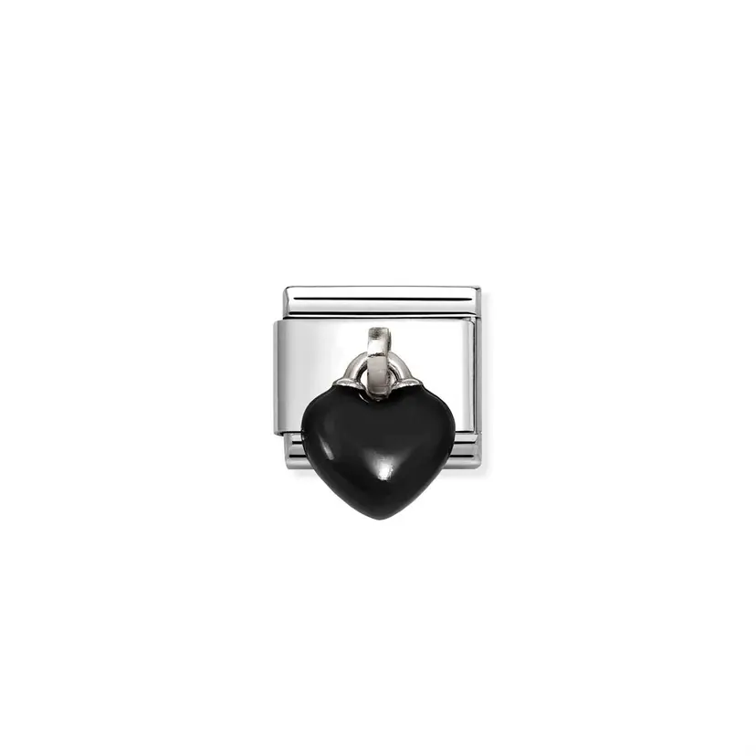 Nomination Silver Black Heart
