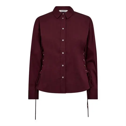 Co Couture Co' Couture - Poppy Eyelet Tie Shirt - Winered