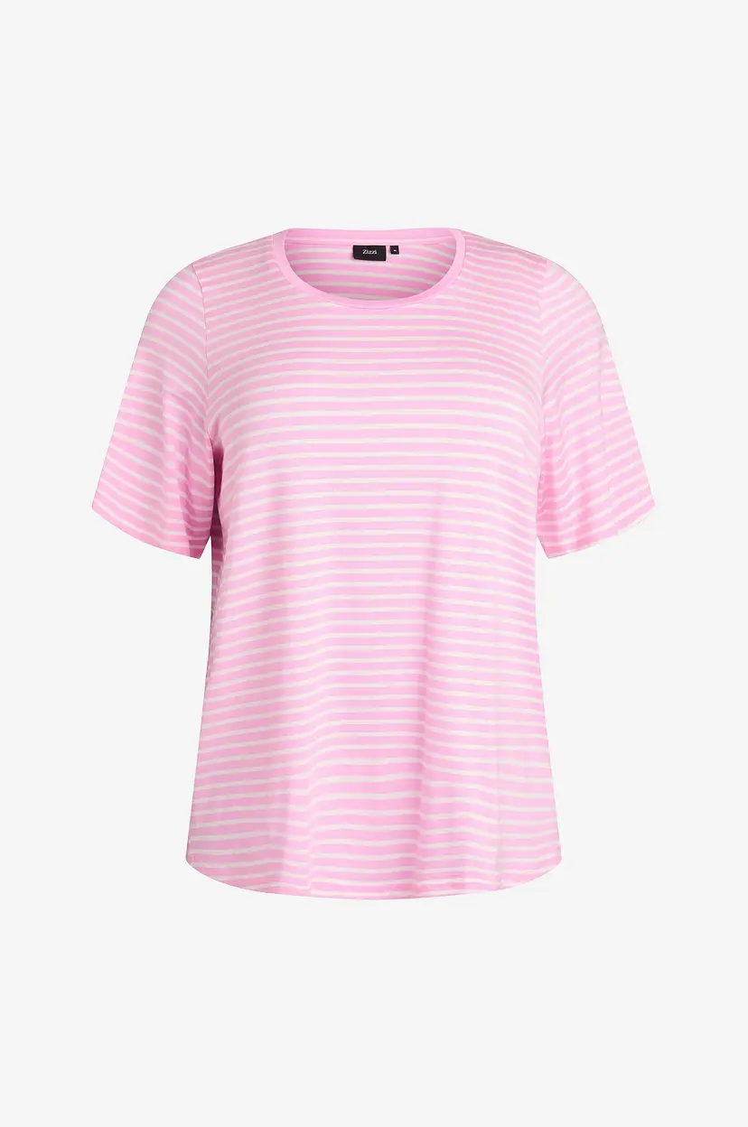 Zizzi Topp cAmandy 1/2 Straight Te - Rosa