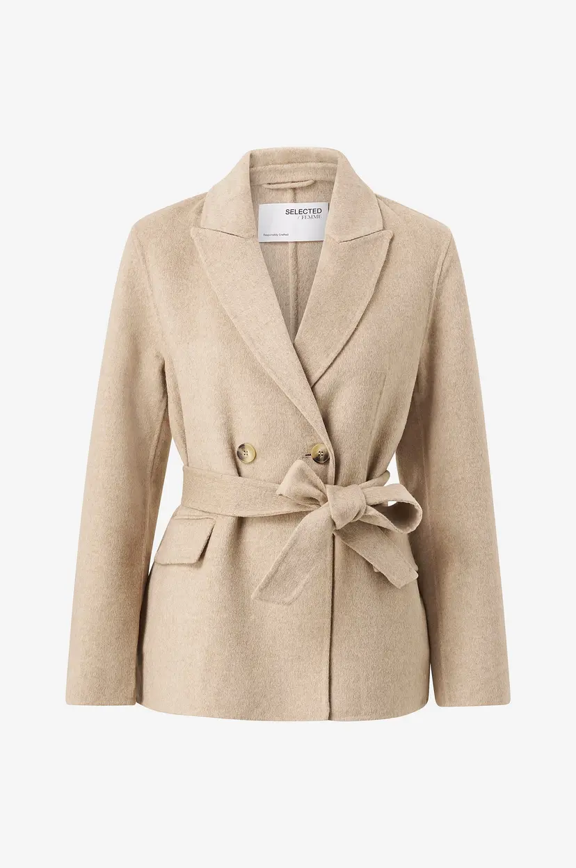 Selected Women Jakke slfTara Handmade Jacket - Beige