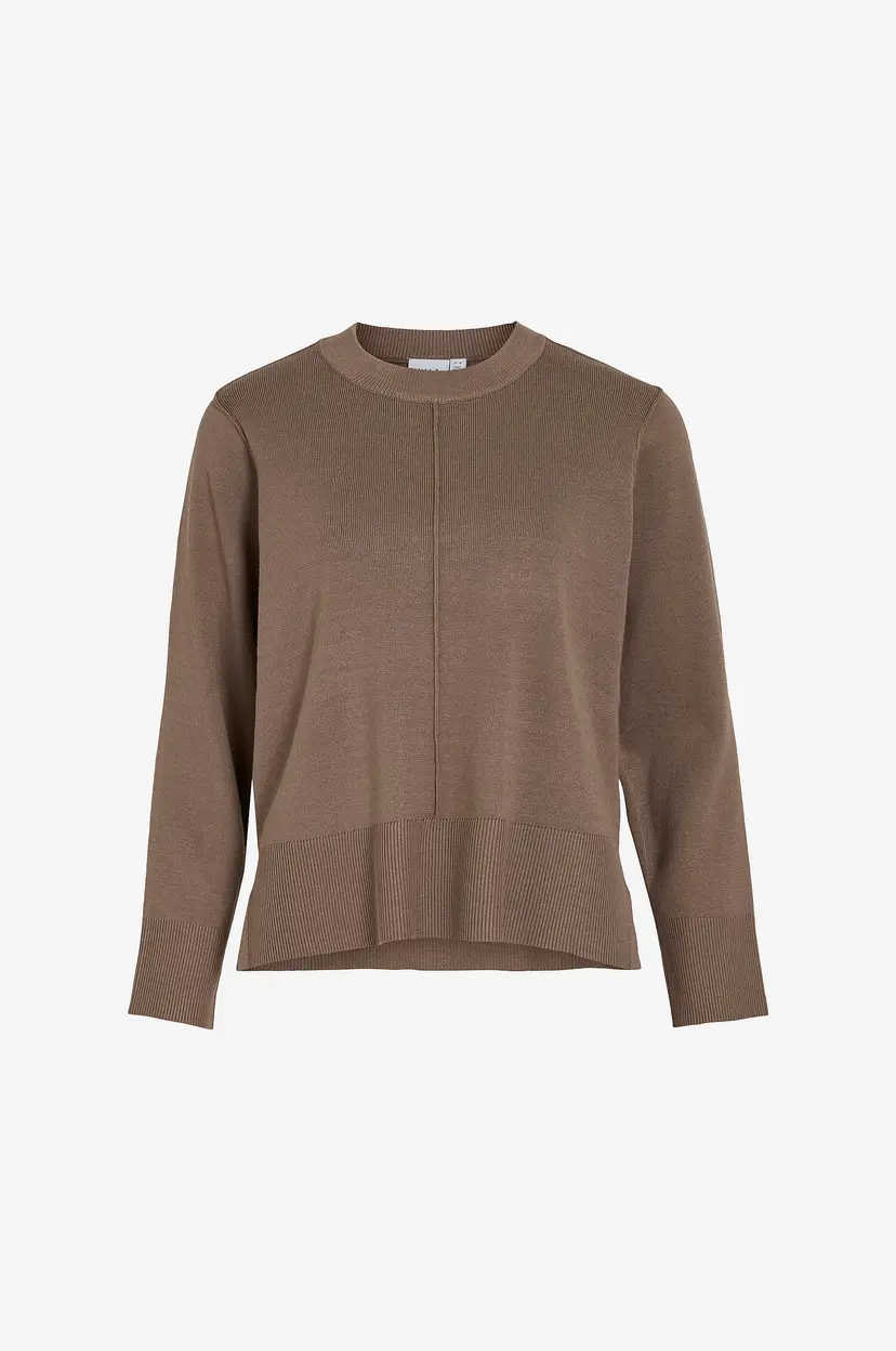 Vila Topp viOstria O-neck L/S Knit Top - Brun