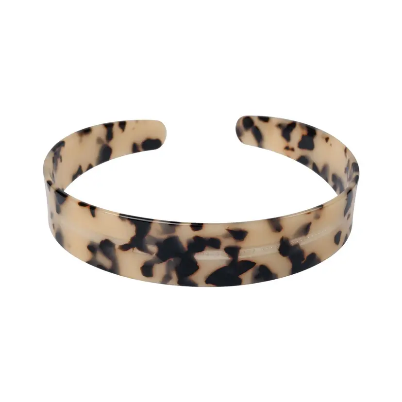 Dark Plain Hair Band Broad Sand Tortoise