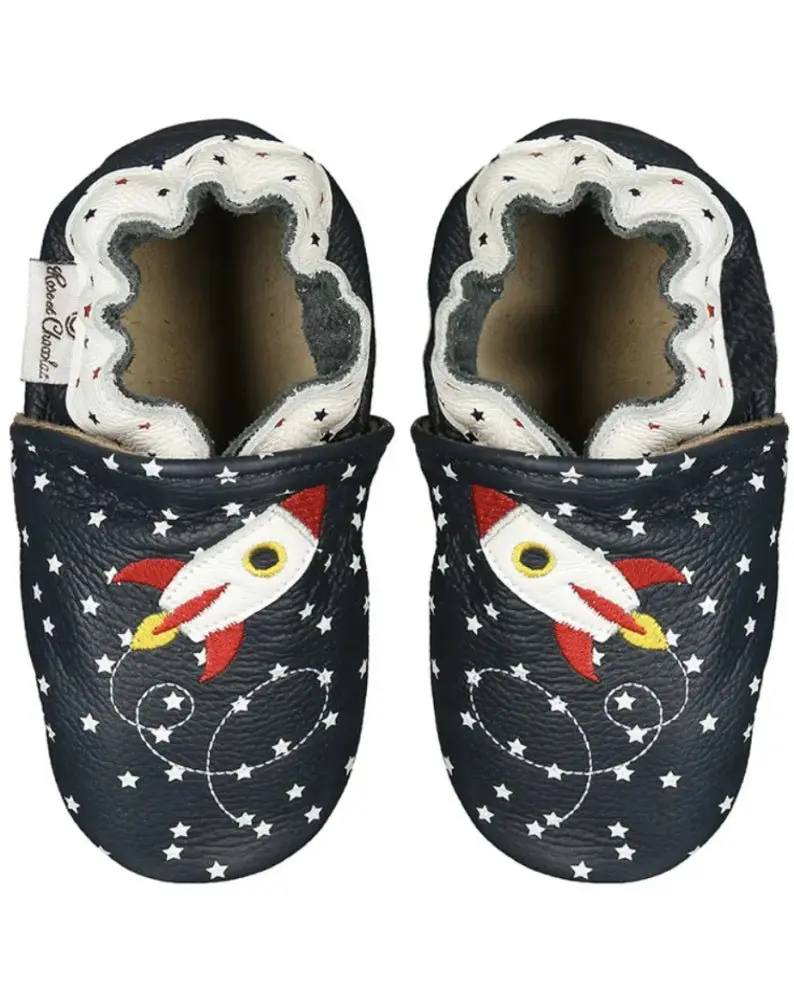 Rose et Chocolat Rose et Chocolat - Tøfler i Skinn Rocket Star Navy