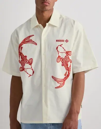 Woodbird Woodbird Wbwang Carp Shirt Kortermede skjorter Hvit